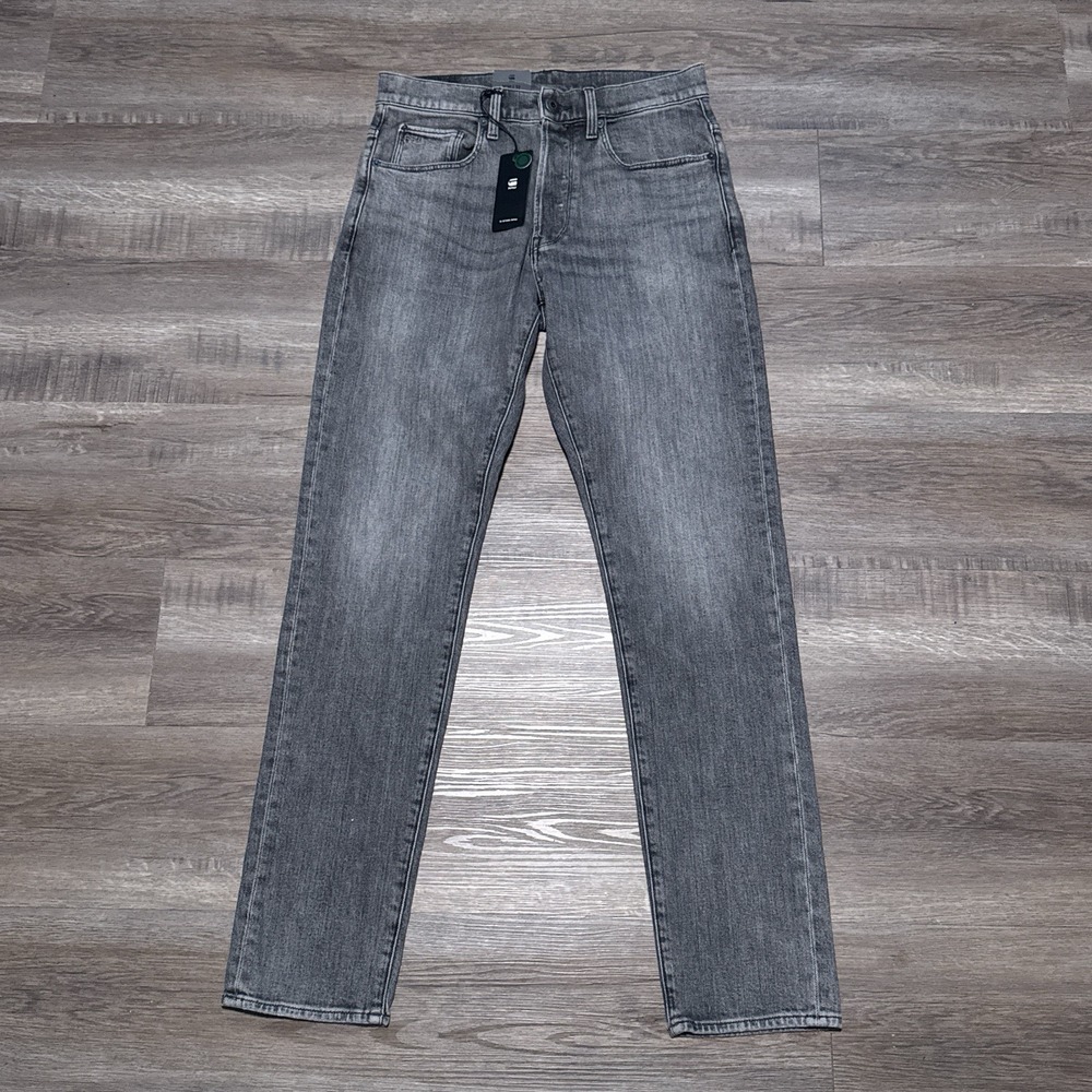 G-Star Raw 3301 Slim Faded Carbon Denim Jeans Button Fly Men's Size 30x32 NEW